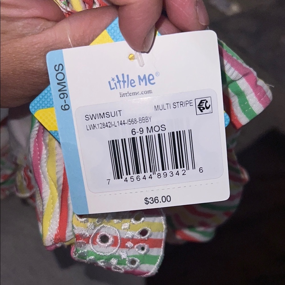 Colorful Striped Ruffle Swimsuit - Picture 5 of 5